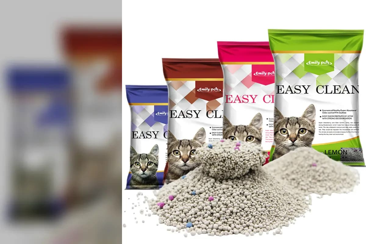 Official Emily pets Easy Clean bentonite cat litter package range with granules